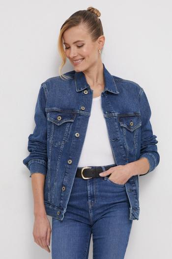 Džínová bunda Pepe Jeans BOYFRIEND JACKET dámská, tmavomodrá barva, přechodná, PL402382HT7