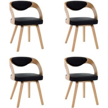 Jídelní židle 4 ks černé ohýbané dřevo a umělá kůže (278846)