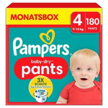 Pampers Baby-Dry Pants, velikost 4 Maxi, 9-15 kg, měsíční balení (1 x 180 plen)