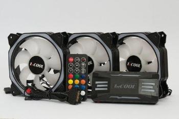 1stCOOL Fan KIT AURA EVO 4 ARGB, 3x HEXA2 ventilátor + ARGB řadič + dálkový ovladač, KIT-AURA-EVO-4