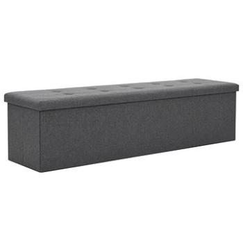 Skládací úložná lavice umělý len 150 × 38 × 38 cm tmavě šedá (247089)