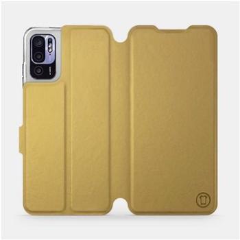 Mobiwear flip pouzdro pro Xiaomi Redmi Note 10 5G - Gold&Orange (5903516822065)