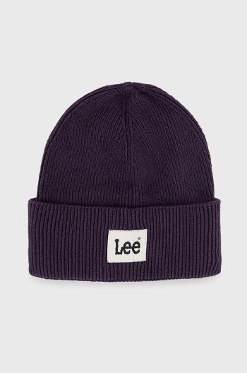 Bavlněná čepice Lee fialová barva, z tenké pleteniny