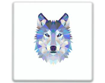 3D samolepky čtverec - 5kusů Vlk