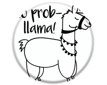 3D samolepky kruh - 5 kusů No prob llama