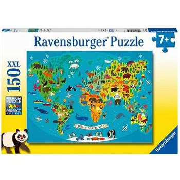 Ravensburger puzzle 132874 Zvířecí světová mapa 150 dílků  (4005556132874)