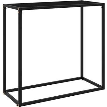 Konzolový stolek černý 80 × 35 × 75 cm tvrzené sklo (322808)