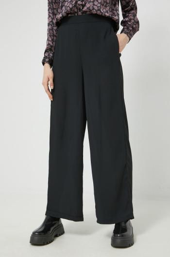 Kalhoty Only dámské, černá barva, široké, high waist