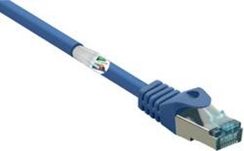 Síťový kabel RJ45 Basetech BT-2270671, CAT 6A, S/FTP, 1.00 m, modrá