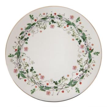 Porcelánový dezertní talířek s květy Flower fields - Ø 21*2 cm FWDP