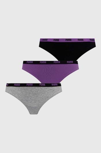 Tanga Puma 3-pack fialová barva, 907590