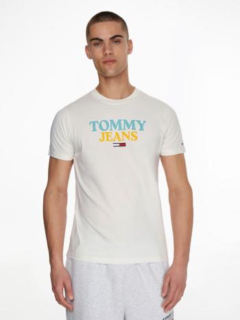 Tommy Jeans pánské smetanové tričko - S (YBH)