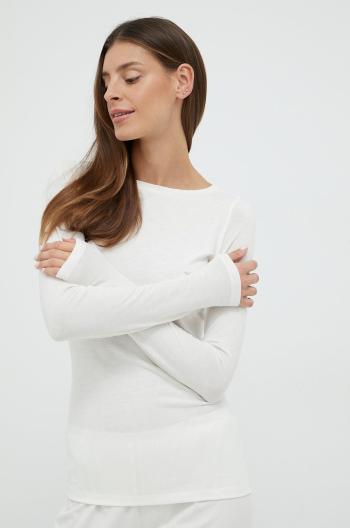 Tričko s dlouhým rukávem Emporio Armani Underwear béžová barva