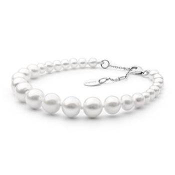 GAURA Perlový náramek z pravých říčních perel bílý  - GA2013-WH