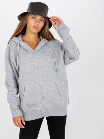 ŠEDÁ MIKINA S KAPUCÍ D10600C02352C3-GREY Velikost: XS