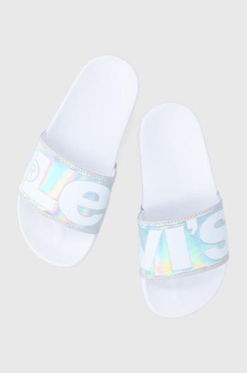 Pantofle Levi's dámské, bílá barva
