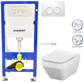 Geberit Duofix tlačítko DELTA21 bílé WC CERSANIT CREA ČTVEREC CLEANON + SEDÁTKO 458.103.00.1 21BI CR2