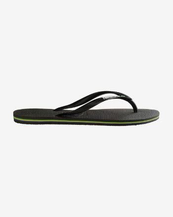 Havaianas Slim Brasil Logo Žabky Černá