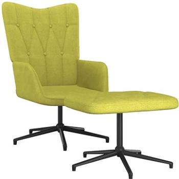 Relaxační křeslo se stoličkou zelené textil, 327583 (327583)
