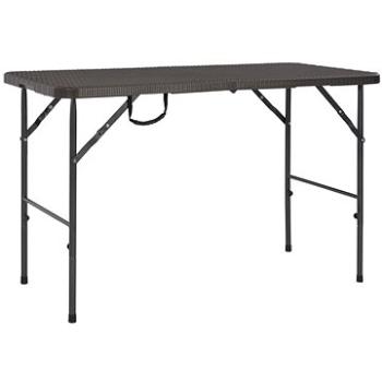  Skládací zahradní stůl hnědý 120x60x74 cm HDPE ratanový vzhled (44553)