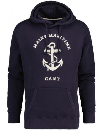 MIKINA GANT D2. MARITIME HOODIE modrá L