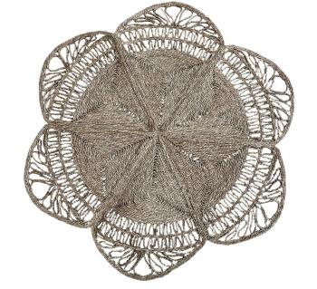 Přírodní kulatý koberec z mořské trávy ve tvaru květu Flow - Ø150 cm 16856-00