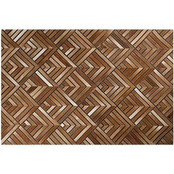Hnedý kožený koberec  140 x 200 cm TEKIR, 206046 (beliani_206046)