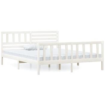 Rám postele bílý masivní dřevo 120 × 200 cm, 3101149 (3101149)
