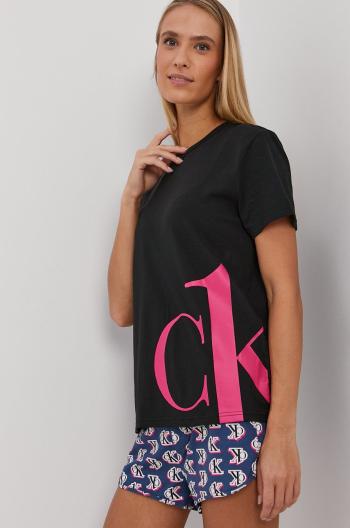 Pyžamové tričko Calvin Klein Underwear CK One černá barva