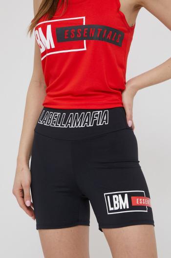 Tréninkové šortky LaBellaMafia Essentials dámské, černá barva, s potiskem, medium waist