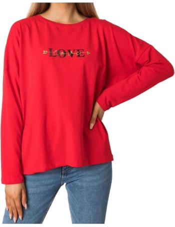červené dámské tričko s nápisem love vel. L/XL
