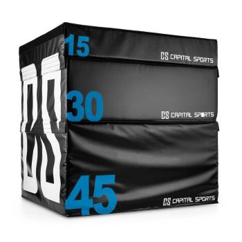 Capital Sports Rooks Set Soft Jump Box, plyobox, černý, 15/30/45 cm, 3 kusy