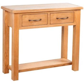 Konzolový stolek 2 zásuvky 83x30x73 cm masivní dubové dřevo (241675)