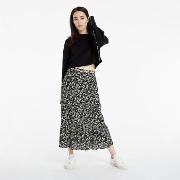 Tommy Hilfiger Tommy Jeans dámská černá květovaná sukně TJW TIERED FLORAL MIDI SKIRT