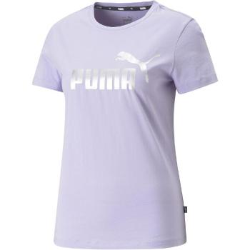 Puma ESSENTIALS+ METALLIC LOGO TEE Dámské tričko, fialová, velikost