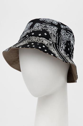 Oboustranný bavlněný klobouk Karl Kani černá barva, bavlněný