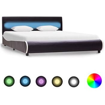 Rám postele s LED světlem černý umělá kůže 160x200 cm (285024)