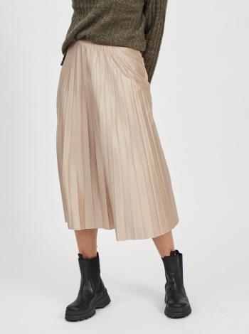 Béžová plisovaná midi sukně VILA-Nitban