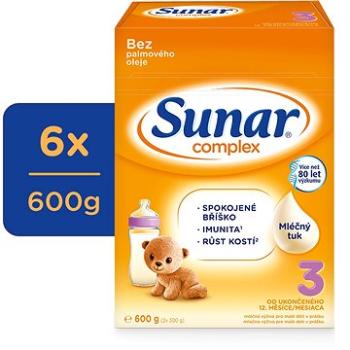 Sunar Complex 3 Batolecí kojenecké mléko 6× 600 g (8592084416614)