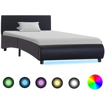 Rám postele s LED světlem černý umělá kůže 90x200 cm (285480)