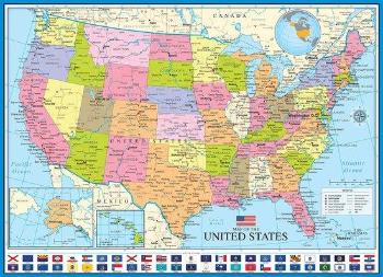 EUROGRAPHICS Puzzle Politická mapa USA 1000 dílků