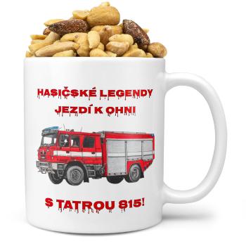 Hrnek Hasičské legendy – Tatra 815 (Náplň hrníčku: Směs slaných oříšků)