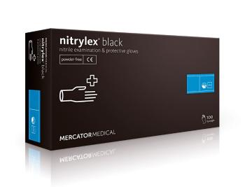 NITRYLEX BLACK - Nitrilové rukavice (bez pudru) černé, 100 ks, S