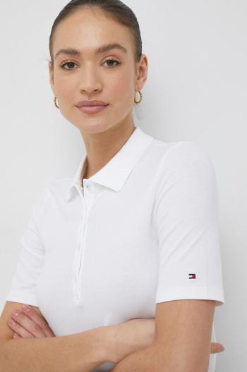 Polo tričko Tommy Hilfiger bílá barva