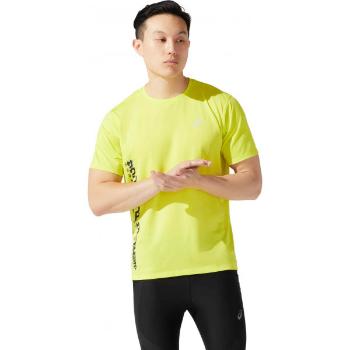 Asics SMSB RUN SS TOP Pánské běžecké triko, reflexní neon, velikost M