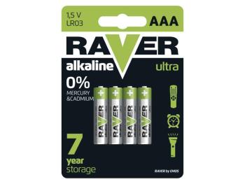 Baterie AAA (R03) alkalická RAVER  4ks