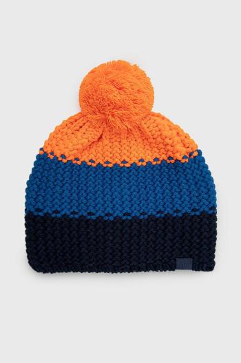 Čepice z vlněné směsi 4F oranžová barva, z husté pleteniny