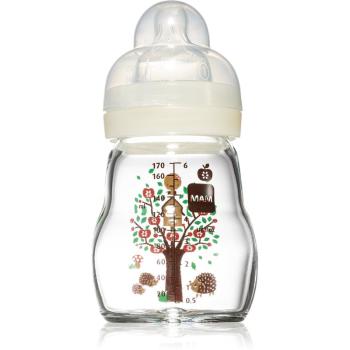 MAM Feel Good Glass Baby Bottle kojenecká láhev White 0m+ 170 ml