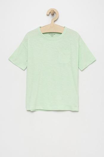 Dětské bavlněné tričko Tom Tailor zelená barva