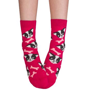 Vzorované dívčí ponožky WOLA CORGI růžové Velikost: 27-29